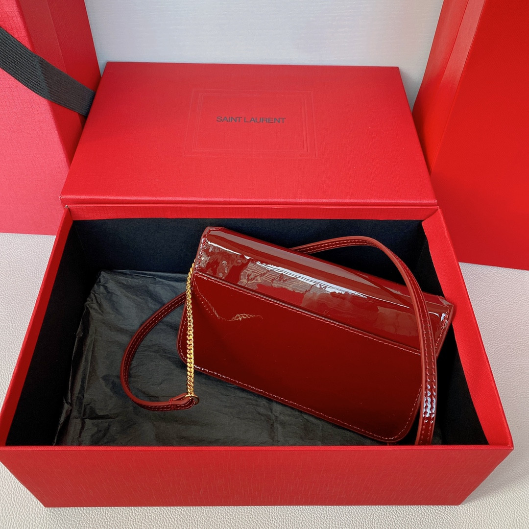 Y*L monogram phone holder with strap (patent leather) 18 x 11 x 2.5 cm