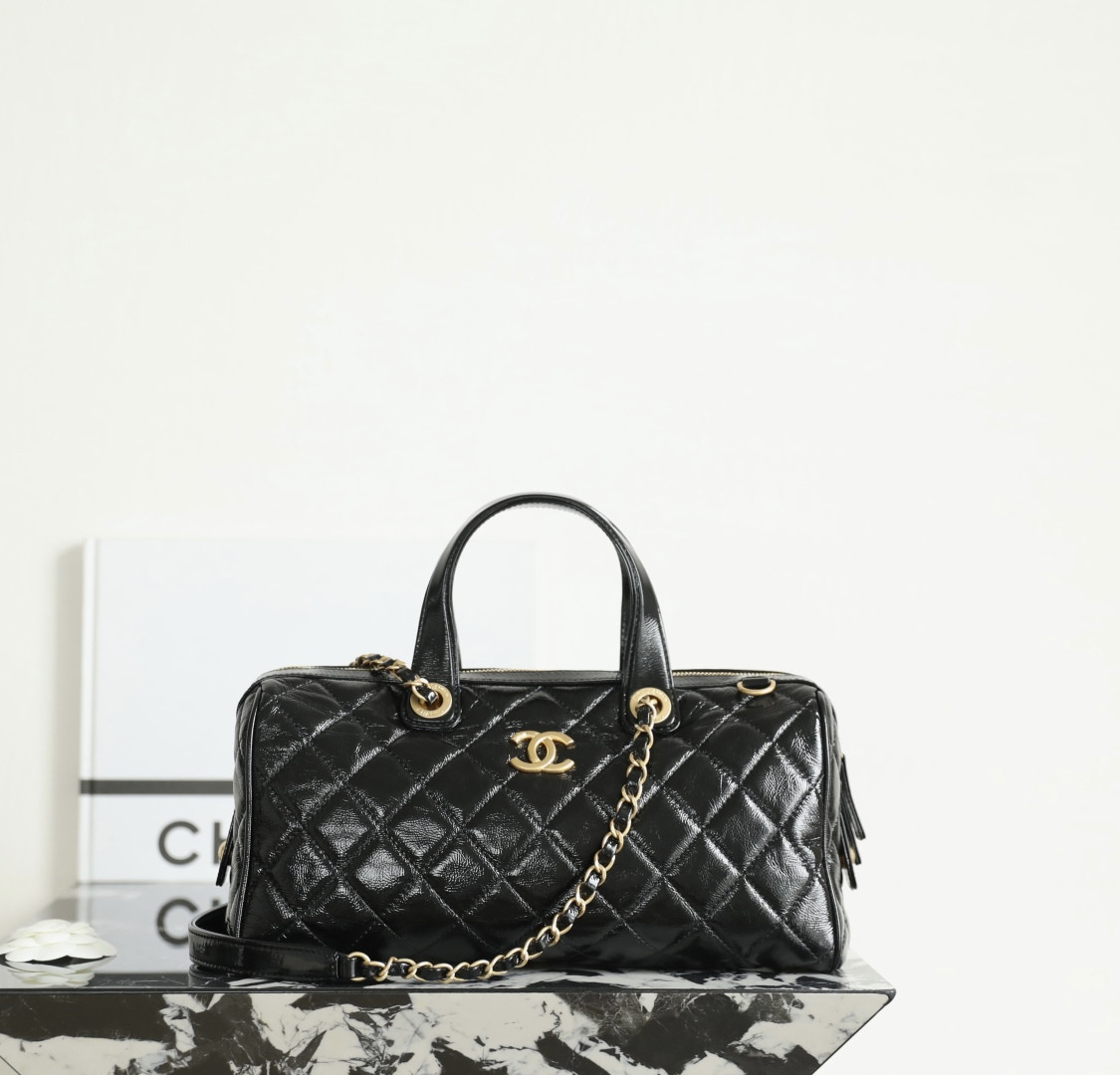 Ch*el large bowling bag as5579 17x31x13cm