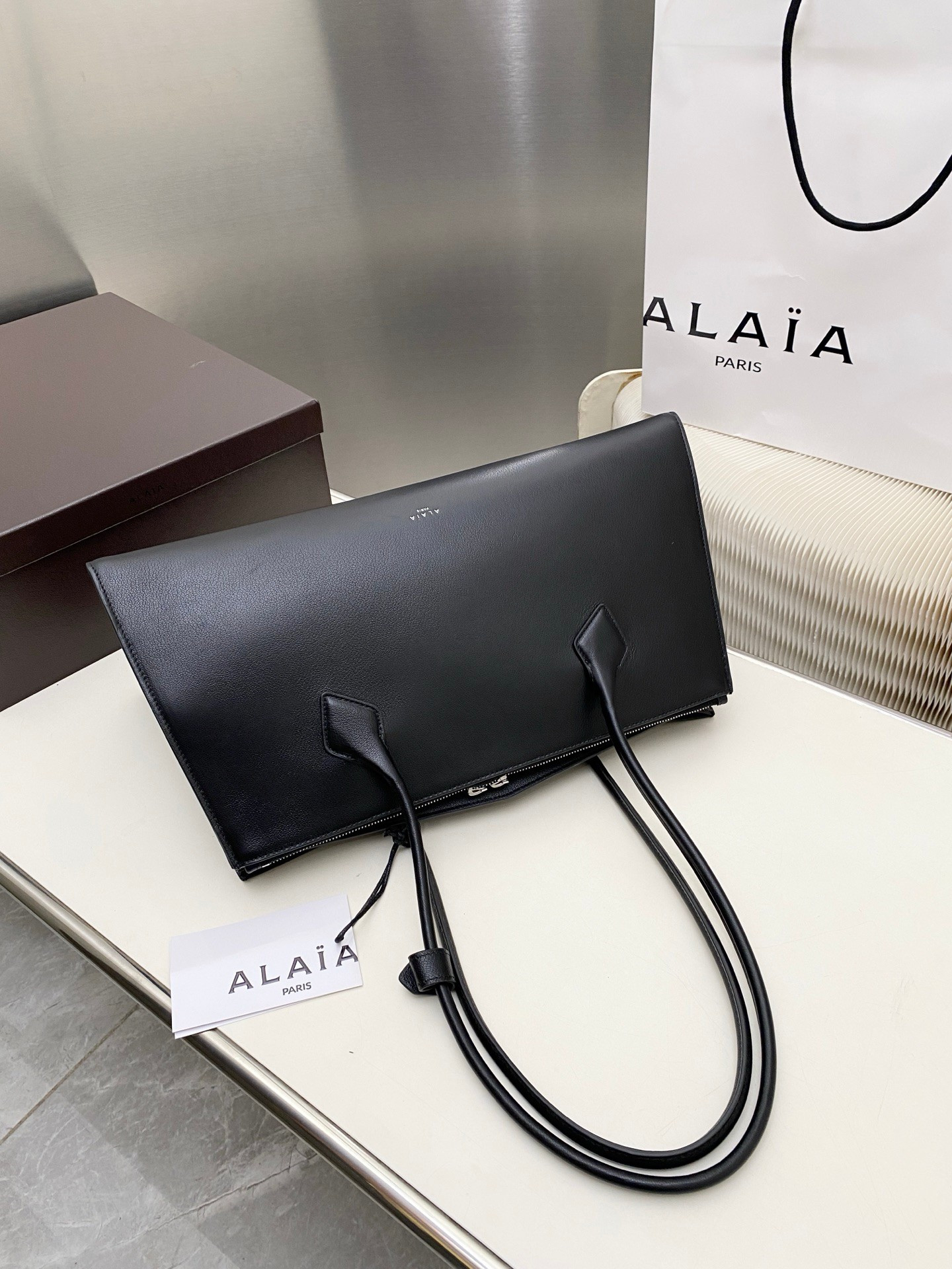 ALAÏA LE TECKE Large Double-Zip Bag 42x21.5x18.5cm