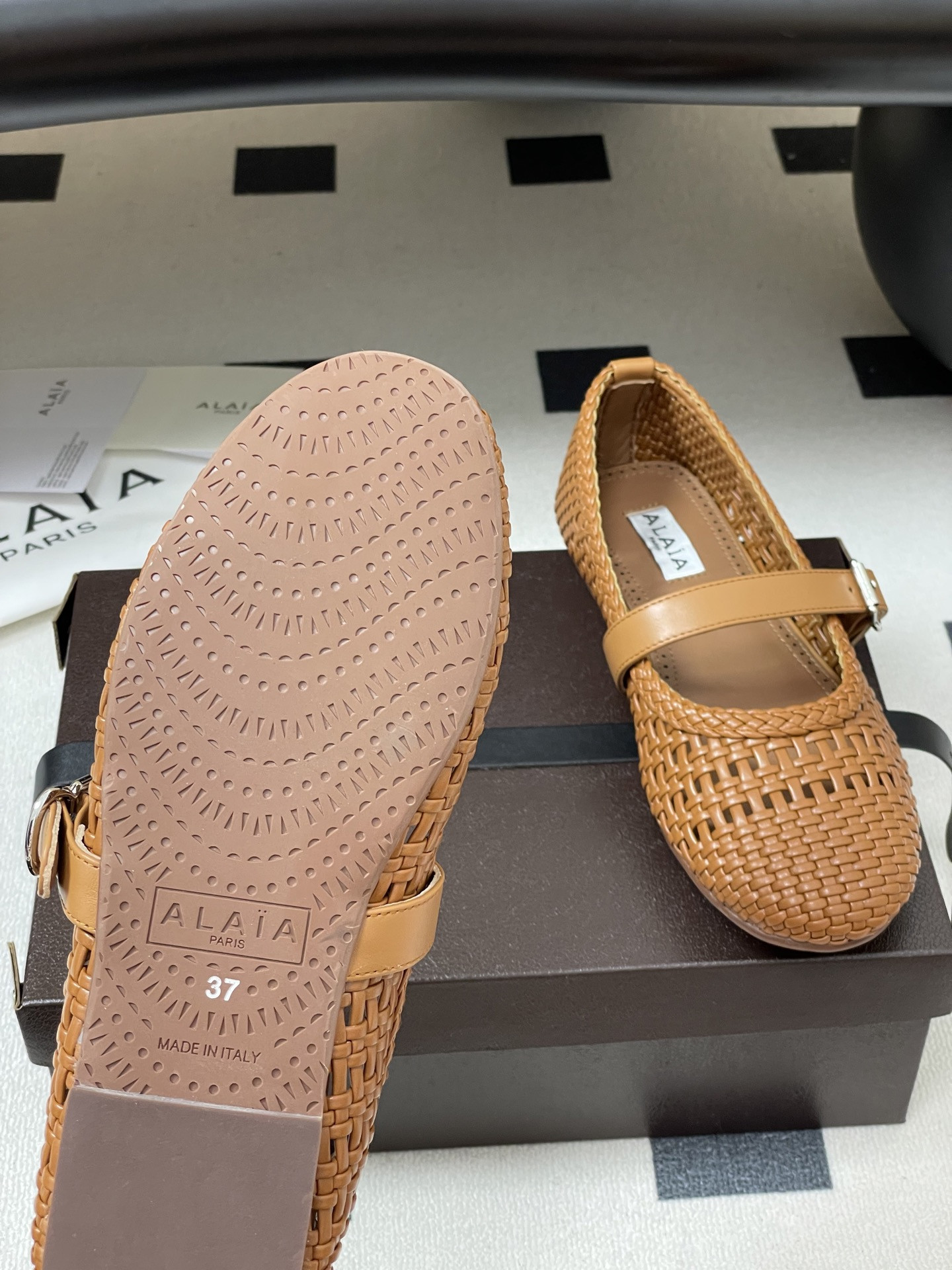 UA Alaïa Hollow Woven Mary Jane Flats(Customized Size 7-10 days production time)