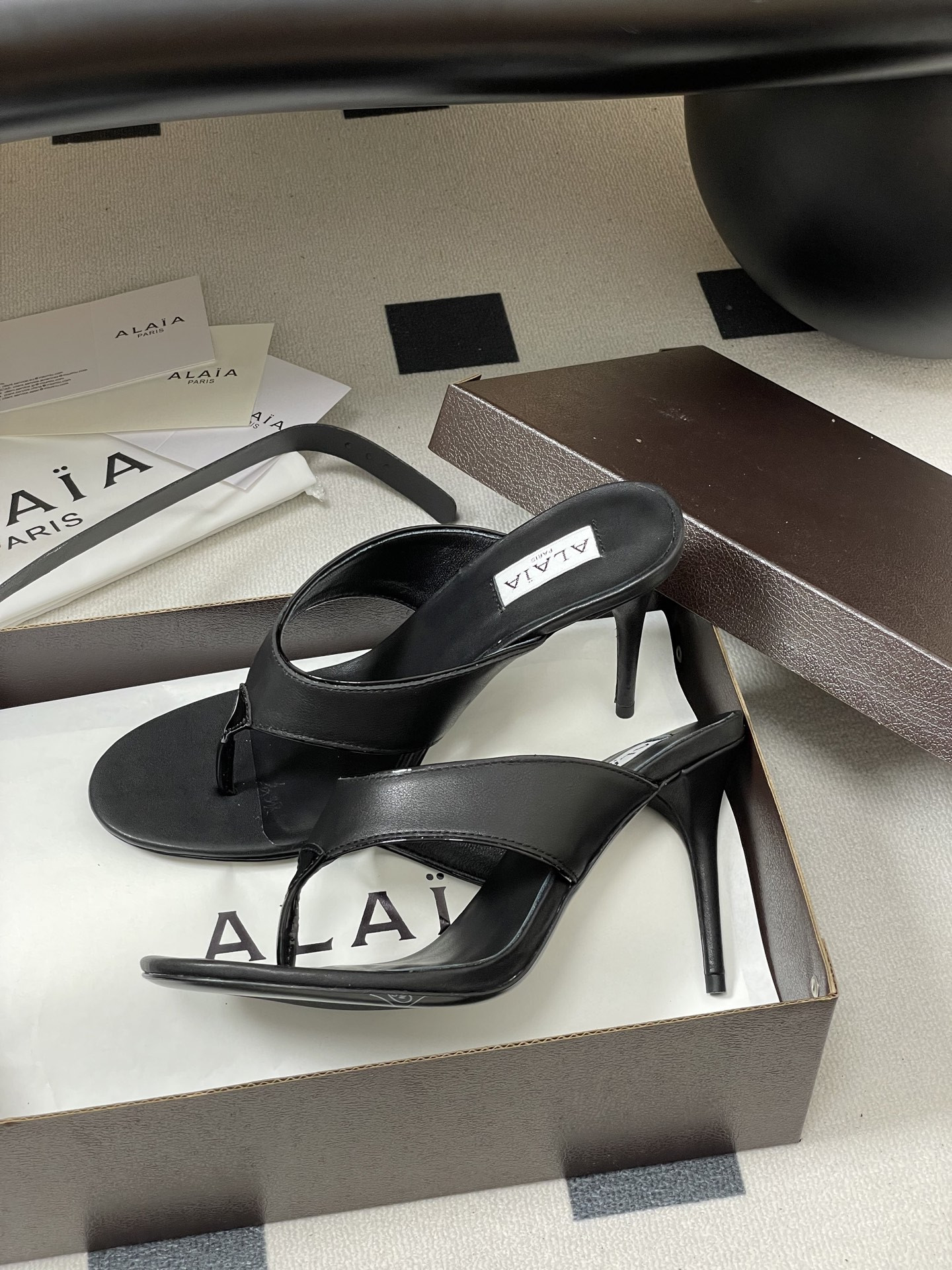 UA Alaia Triangle Flat Slides 9cm Heel(Customized Size 7-10 days production time)