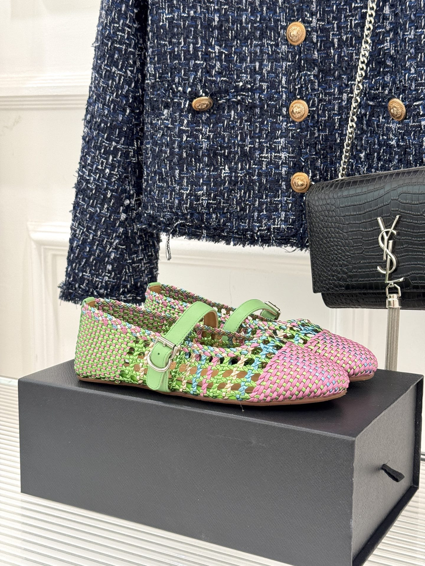 UA Alaïa Hollow Woven Mary Jane Flats(Customized Size 7-10 days production time)