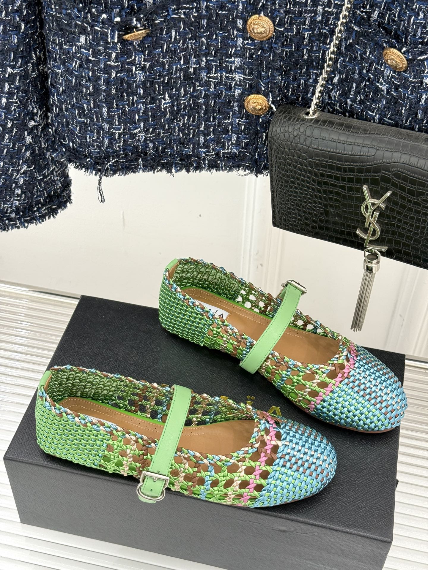 UA Alaïa Hollow Woven Mary Jane Flats(Customized Size 7-10 days production time)