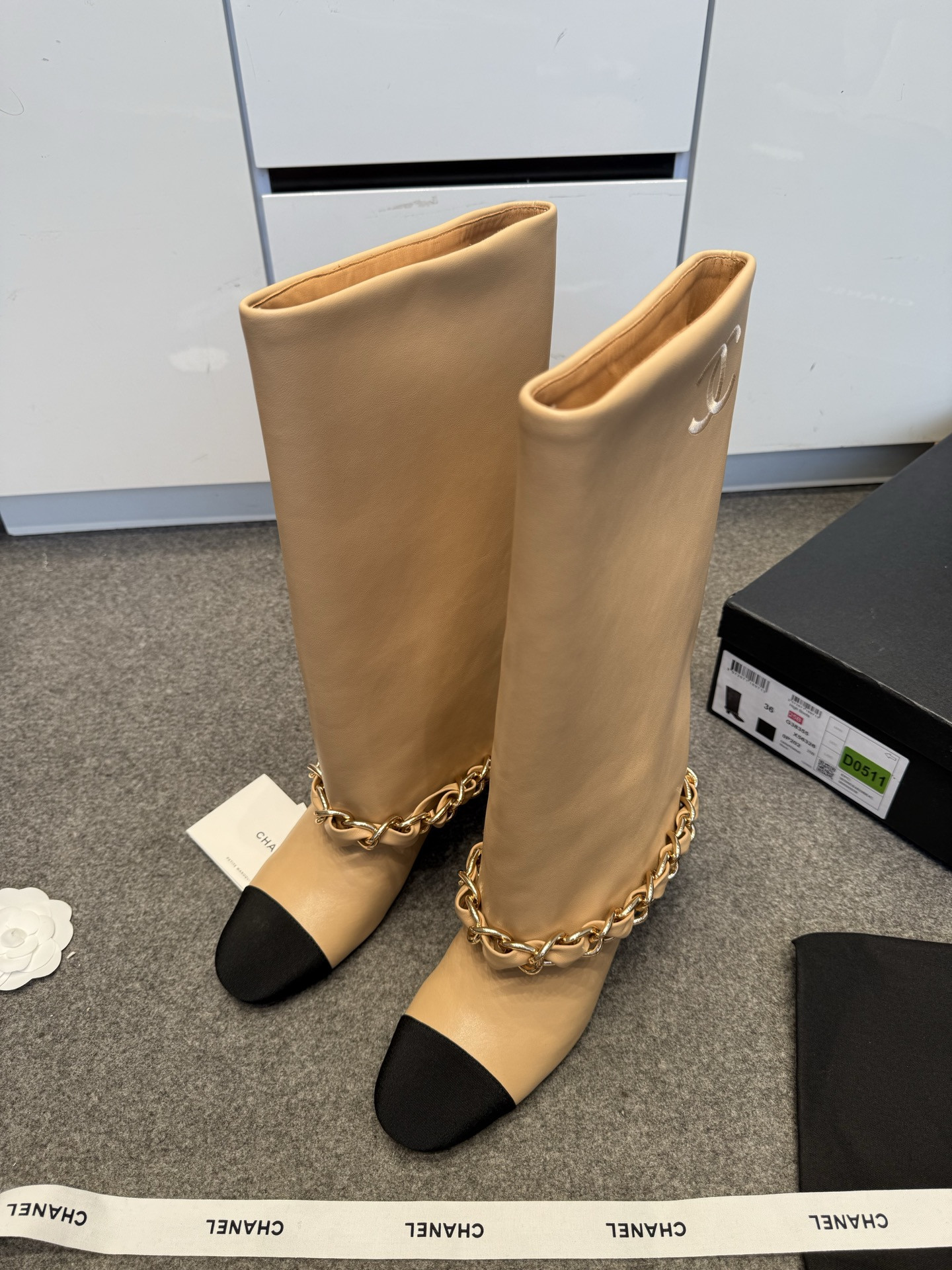 ua Ch*el high boots 5.5cm heel